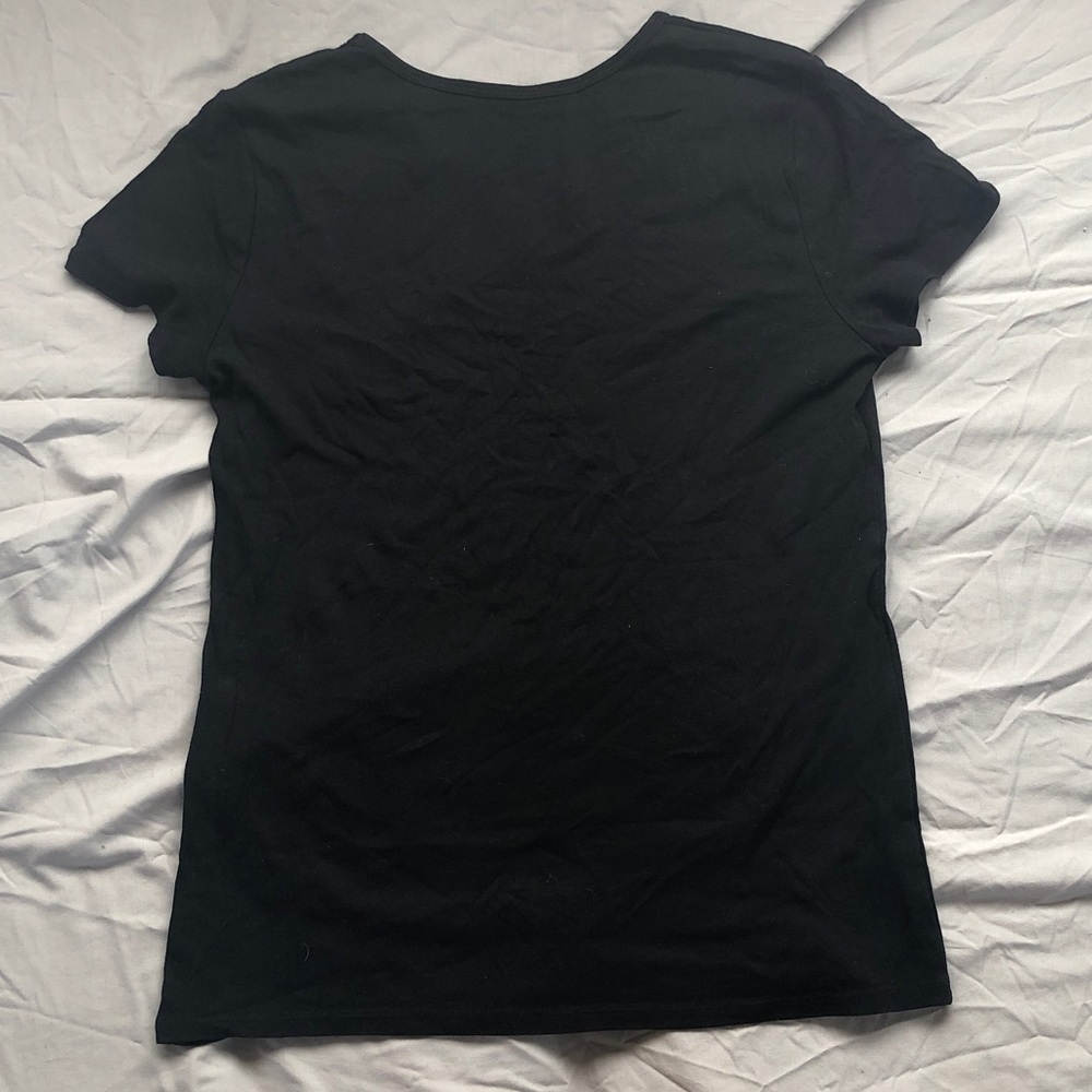 Time and Tru Black Short Sleeve Crew Tee Women Size 12-14 Large - Picture 5 of 5